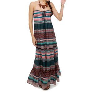 NWT ROXY Strapless Maxi Dress Size Small Boho Sundress Bandeau Top